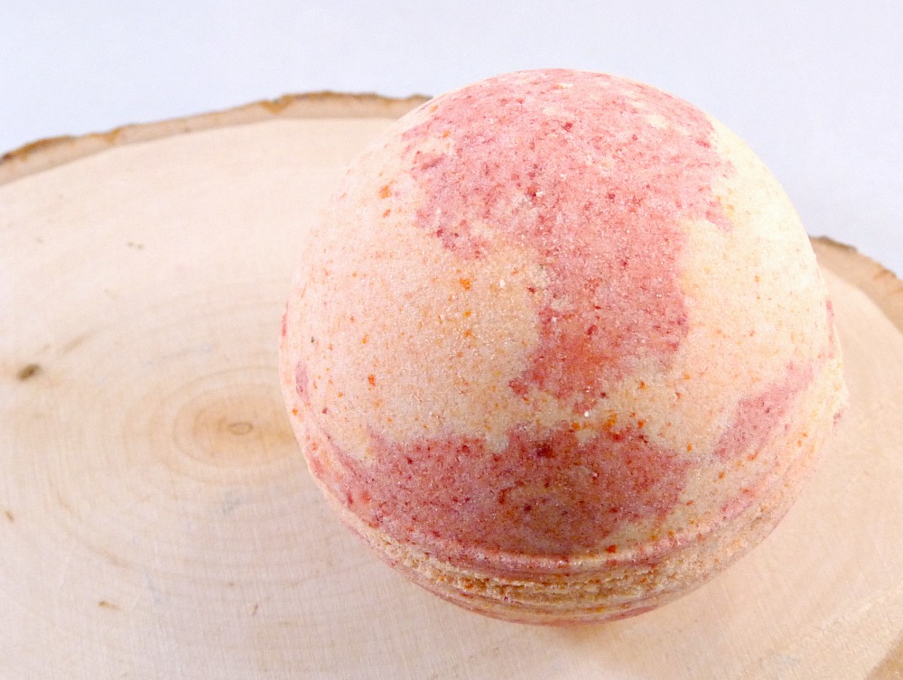 Bath Bomb, Mango Peach Salsa Bath Bomb With Marula Oil on